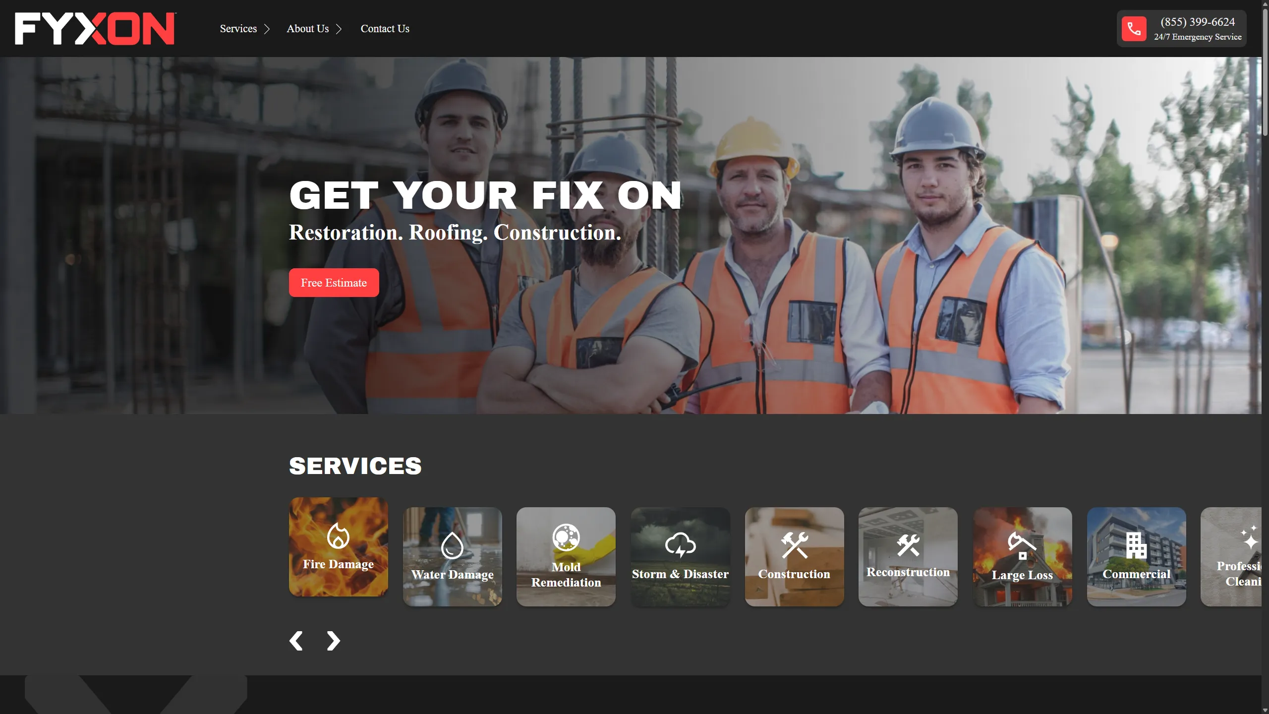 Fyxon Construction and Restoration Website