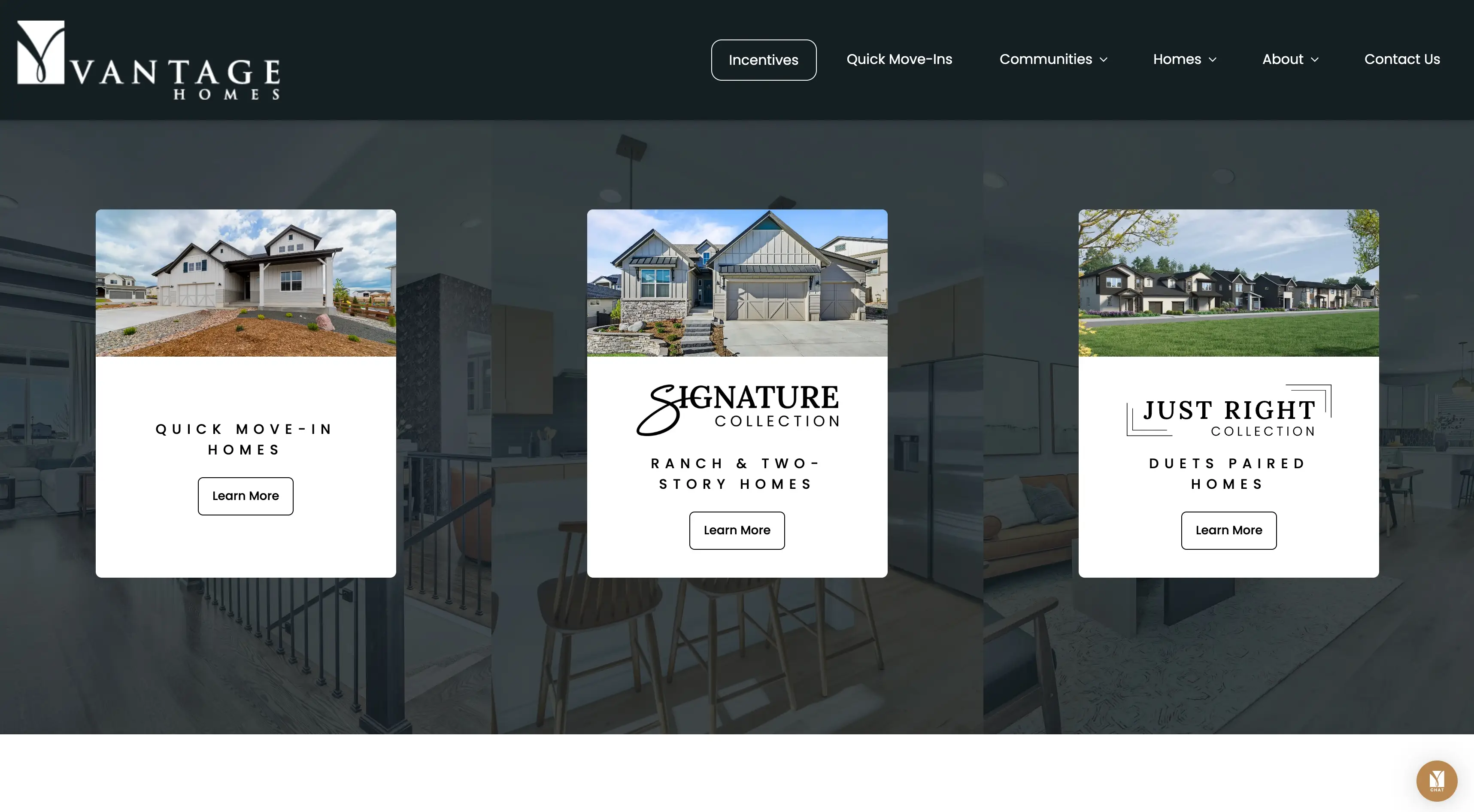 Vantage Homes Colorado Website