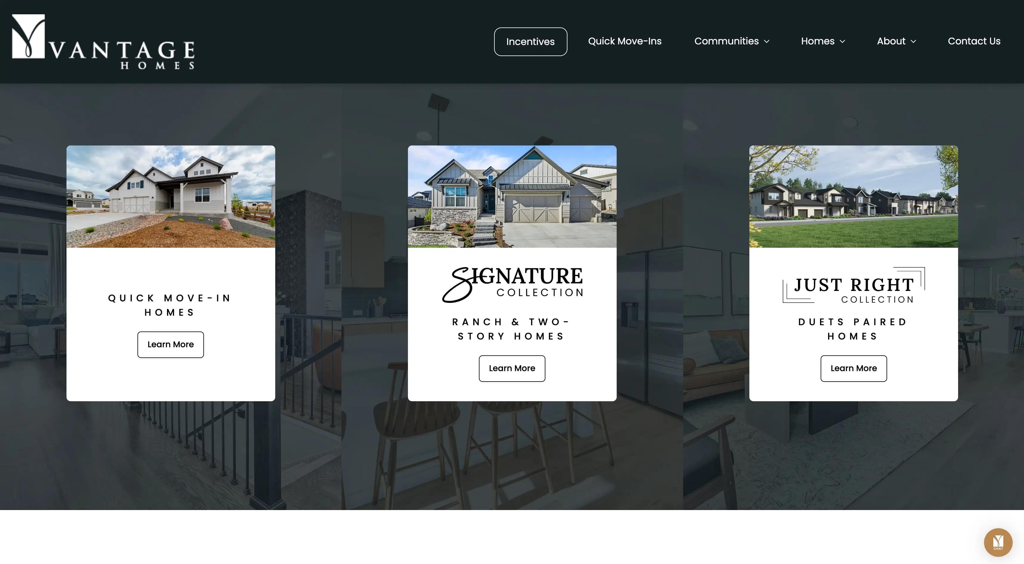 Vantage Homes Colorado Website